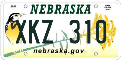 NE license plate XKZ310