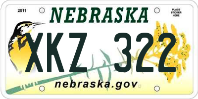 NE license plate XKZ322