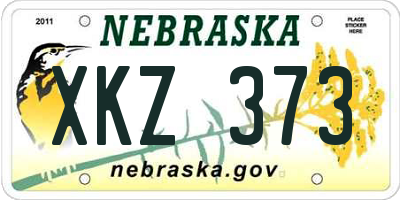 NE license plate XKZ373