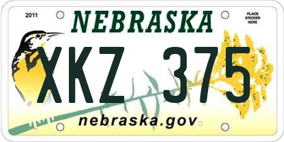 NE license plate XKZ375