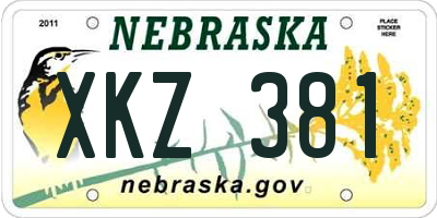 NE license plate XKZ381