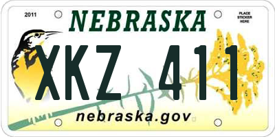 NE license plate XKZ411