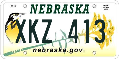 NE license plate XKZ413