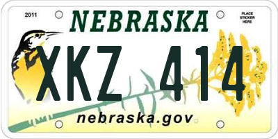 NE license plate XKZ414