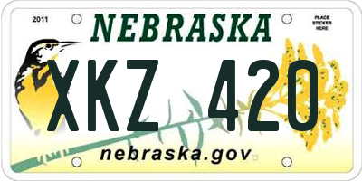 NE license plate XKZ420