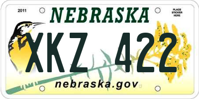 NE license plate XKZ422
