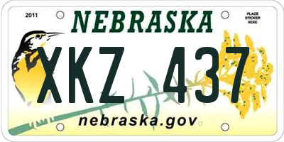 NE license plate XKZ437