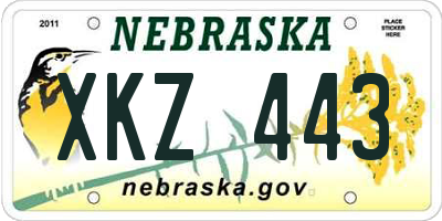 NE license plate XKZ443