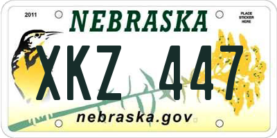 NE license plate XKZ447