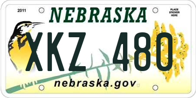 NE license plate XKZ480