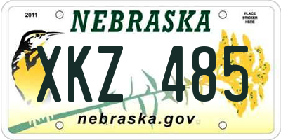NE license plate XKZ485
