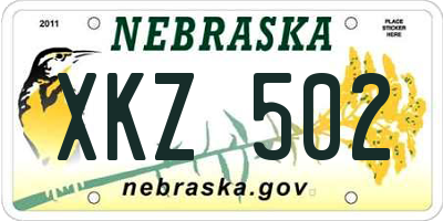 NE license plate XKZ502