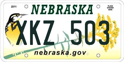 NE license plate XKZ503