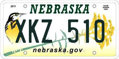 NE license plate XKZ510