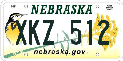 NE license plate XKZ512