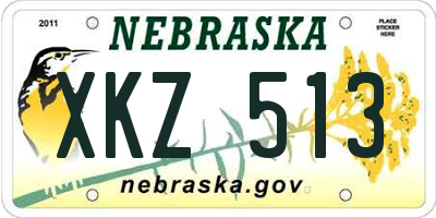 NE license plate XKZ513