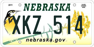 NE license plate XKZ514