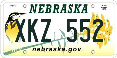 NE license plate XKZ552