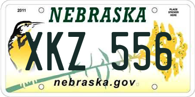 NE license plate XKZ556