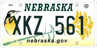 NE license plate XKZ561