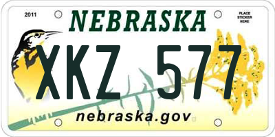 NE license plate XKZ577