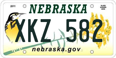 NE license plate XKZ582