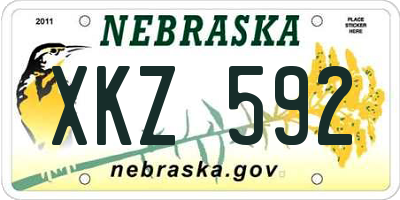 NE license plate XKZ592