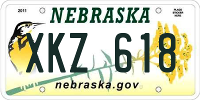 NE license plate XKZ618