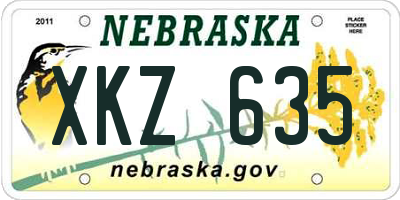 NE license plate XKZ635