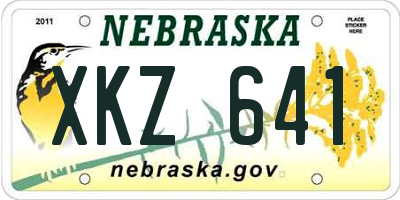 NE license plate XKZ641