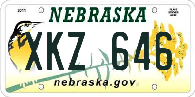 NE license plate XKZ646