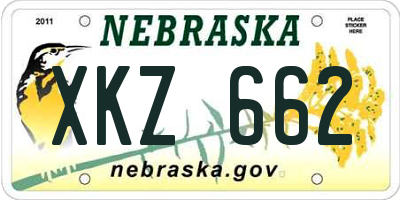 NE license plate XKZ662