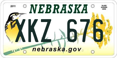NE license plate XKZ676