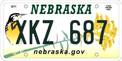 NE license plate XKZ687