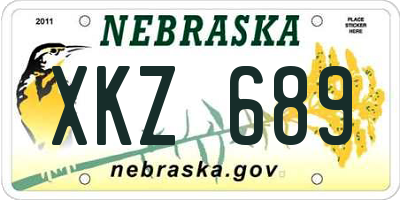 NE license plate XKZ689