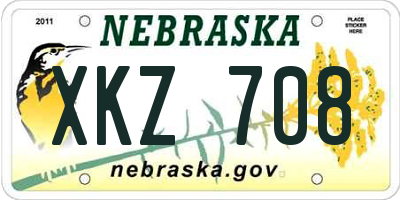 NE license plate XKZ708