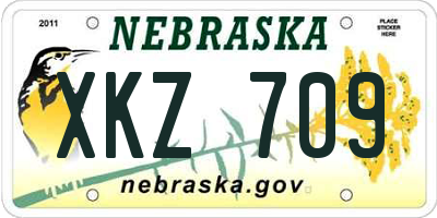 NE license plate XKZ709