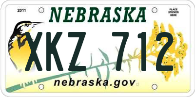 NE license plate XKZ712