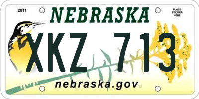 NE license plate XKZ713