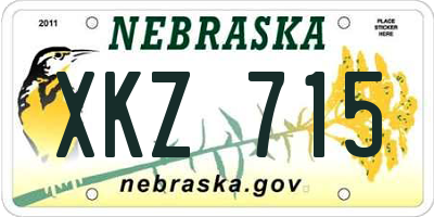 NE license plate XKZ715