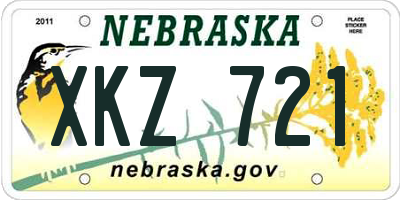 NE license plate XKZ721