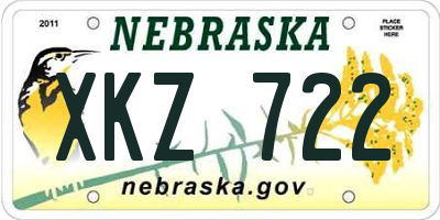 NE license plate XKZ722