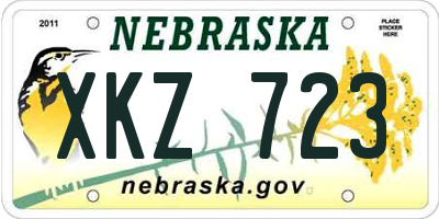 NE license plate XKZ723