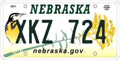 NE license plate XKZ724