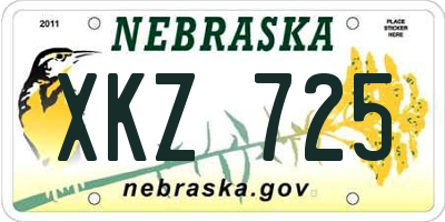 NE license plate XKZ725