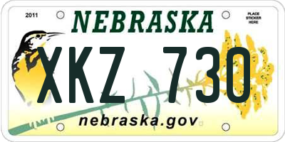 NE license plate XKZ730