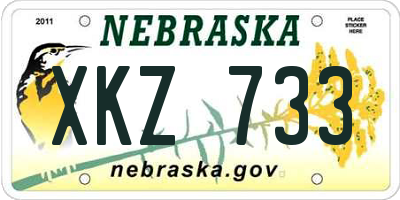 NE license plate XKZ733