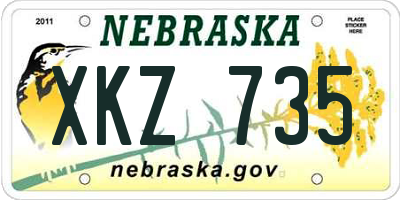 NE license plate XKZ735