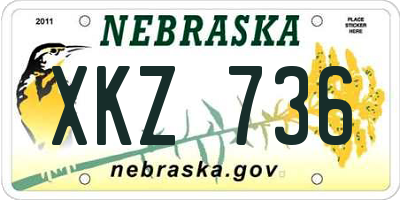 NE license plate XKZ736
