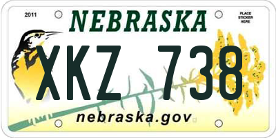 NE license plate XKZ738